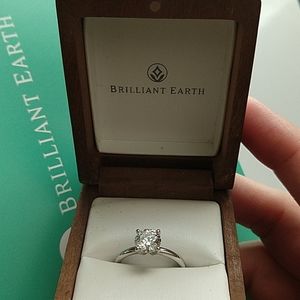 1.3 Carat Diamond Engagement Ring Platinum band